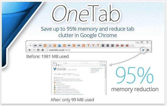 Limit your open browser tabs with OneTab